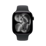 Apple Watch Series 11 GPS + Cellular 42mm Jet Black Aluminium Case with Black Sport Band - M/L - Image 2