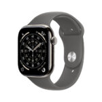 Apple Watch Series 11 GPS + Cellular 42mm Natural Titanium Case with Stone Grey Sport Band - S/M