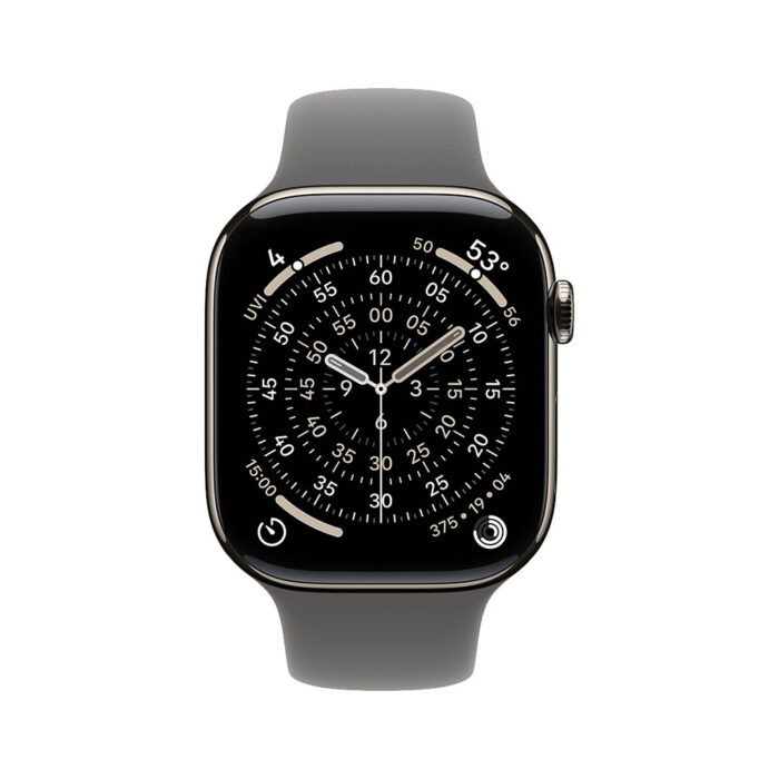 Apple Watch Series 11 GPS + Cellular 42mm Natural Titanium Case with Stone Grey Sport Band - M/L - Image 3