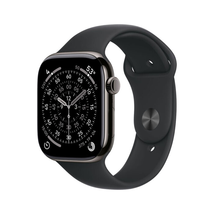 Apple Watch Series 11 GPS + Cellular 42mm Slate Titanium Case with Black Sport Band - M/L - Image 1