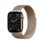 Apple Watch Series 11 GPS + Cellular 42mm Gold Titanium Case with Gold Milanese Loop