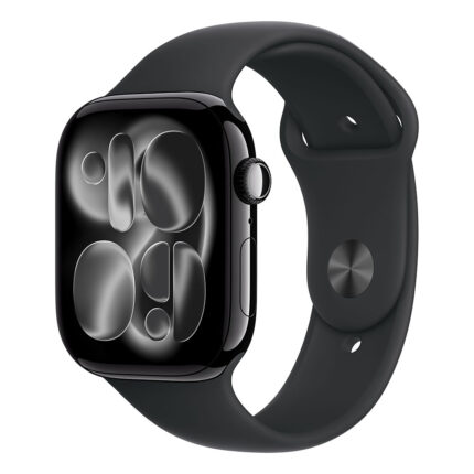 Apple Watch Series 11 GPS + Cellular 46mm Jet Black Aluminium Case with Black Sport Band - S/M