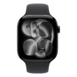 Apple Watch Series 11 GPS + Cellular 46mm Jet Black Aluminium Case with Black Sport Band - S/M - Image 3