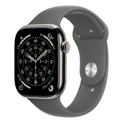 Apple Watch Series 11 GPS + Cellular 46mm Natural Titanium Case with Stone Grey Sport Band - S/M