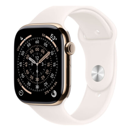 Apple Watch Series 11 GPS + Cellular 46mm Gold Titanium Case with Light Blush Sport Band - S/M