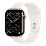 Apple Watch Series 11 GPS + Cellular 46mm Gold Titanium Case with Light Blush Sport Band - M/L