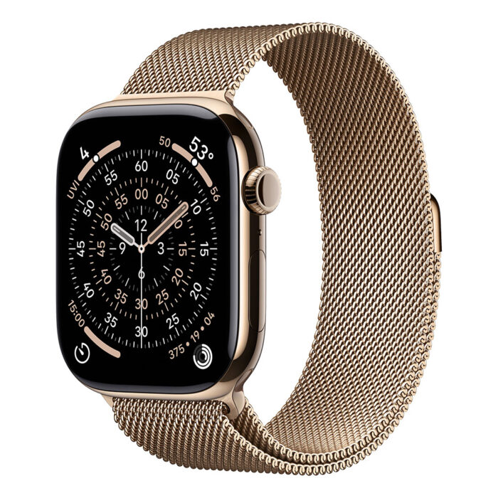 Apple Watch Series 11 GPS + Cellular 46mm Gold Titanium Case with Gold Milanese Loop - S/M - Image 1