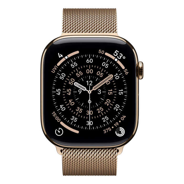 Apple Watch Series 11 GPS + Cellular 46mm Gold Titanium Case with Gold Milanese Loop - S/M - Image 3
