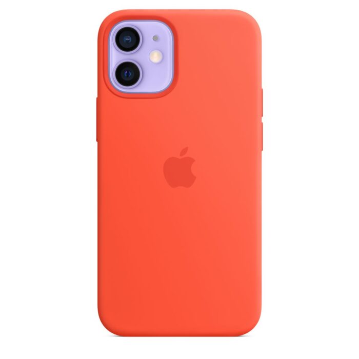 Apple iPhone 12 mini Silicone Case with MagSafe - Electric Orange - Image 6