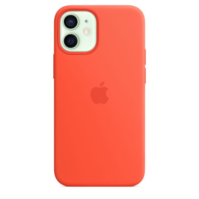 Apple iPhone 12 mini Silicone Case with MagSafe - Electric Orange - Image 4