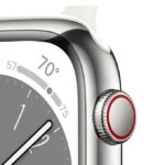Apple Watch Series 8 GPS + Cellular 45mm Silver Stainless Steel Case with White Sport Band - Regular - Image 3