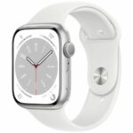Apple Watch Series 8 GPS 45mm Silver Aluminium Case with White Sport Band - Regular