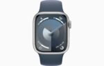Apple Watch Series 9 GPS 41mm Silver Aluminium Case with Storm Blue Sport Band - S/M - Image 3