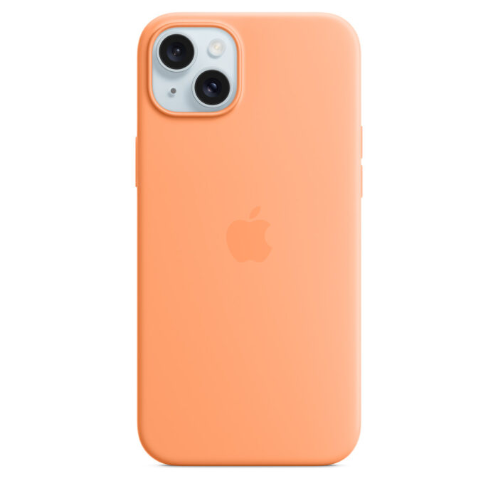 mt173zm_a_01.jpg Калъф от Apple за iPhone 15 Plus Silicone Case с MagSafe - Orange Sorbet - Image 1