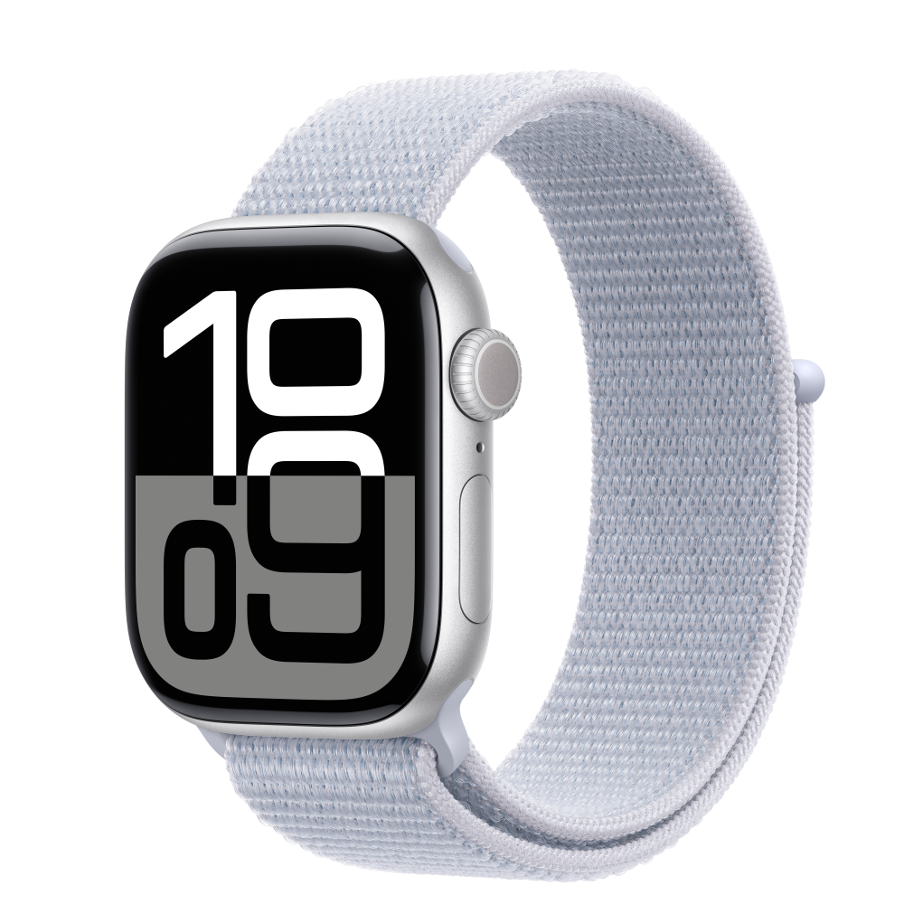 mwwd3qc_a_01.png Apple Watch S10 GPS 42mm Silver Alu Case with Blue Cloud Sport Loop - Image 1