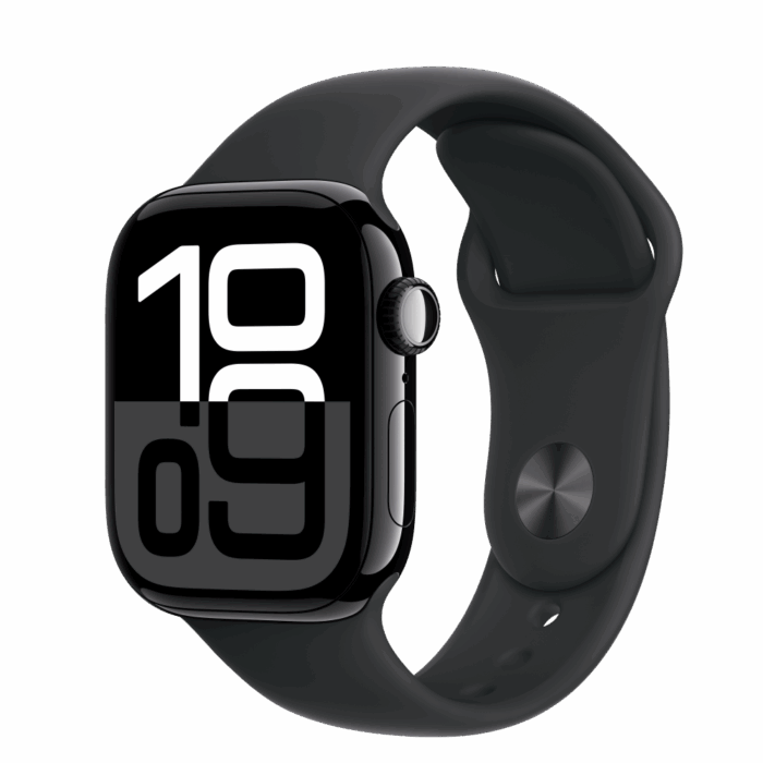 Apple Watch S10 GPS 42mm Jet Black Alu Case with Black Sport Band - S/M - Image 1