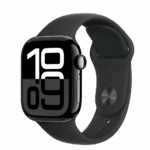 Apple Watch S10 Cellular 42mm Jet Black Alu Case with Black Sport Band - M/L