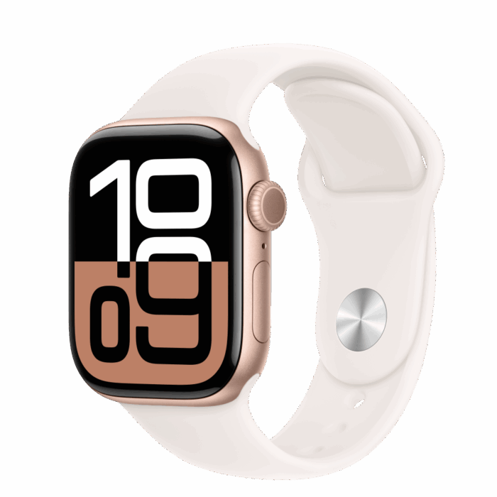 Apple Watch S10 Cellular 42mm Rose Gold Alu Case with Light Blush Sport Band - M/L - Image 1