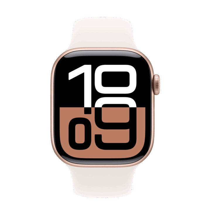 Apple Watch S10 Cellular 42mm Rose Gold Alu Case with Light Blush Sport Band - M/L - Image 3