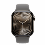 Apple Watch S10 Cellular 42mm Natural Titanium Case with Stone Grey Sport Band - S/M - Image 2