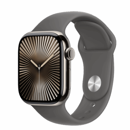Apple Watch S10 Cellular 42mm Natural Titanium Case with Stone Grey Sport Band - M/L
