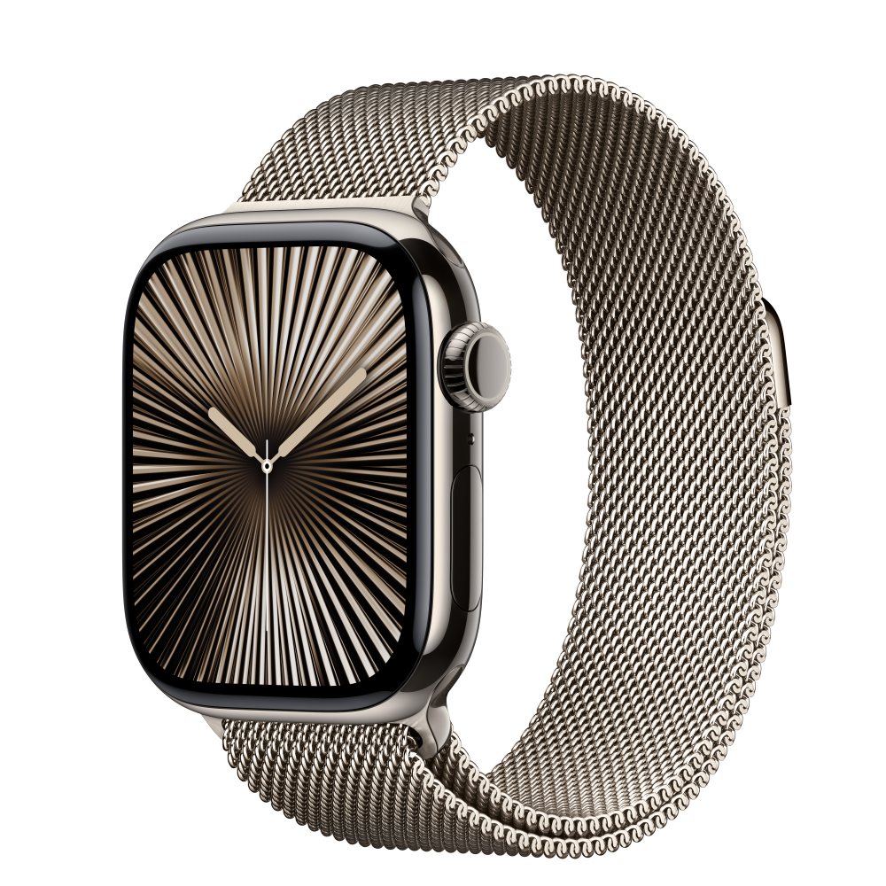 mwxf3qc_a_01.png Apple Watch S10 Cellular 42mm Natural Titanium Case with Natural Milanese Loop - Image 1