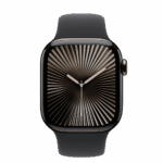 Apple Watch S10 Cellular 42mm Slate Titanium Case with Black Sport Band - S/M - Image 3