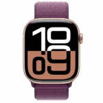 Apple Watch S10 Cellular 46mm Rose Gold Alu Case with Plum Sport Loop - Image 2