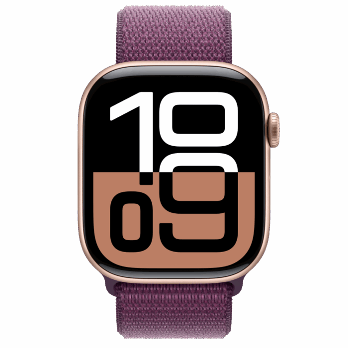 Apple Watch S10 Cellular 46mm Rose Gold Alu Case with Plum Sport Loop - Image 2