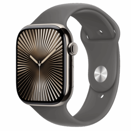 Apple Watch S10 Cellular 46mm Natural Titanium Case with Stone Grey Sport Band - S/M