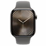 Apple Watch S10 Cellular 46mm Natural Titanium Case with Stone Grey Sport Band - S/M - Image 2