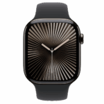 Apple Watch S10 Cellular 46mm Slate Titanium Case with Black Sport Band - S/M - Image 3