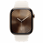 Apple Watch S10 Cellular 46mm Gold Titanium Case with Starlight Sport Band - M/L - Image 2