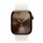 Apple Watch S10 Cellular 42mm Gold Titanium Case with Starlight Sport Band - S/M - Image 3