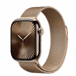 Apple Watch S10 Cellular 42mm Gold Titanium Case with Gold Milanese Loop