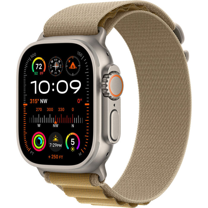 Apple Watch Ultra2 v2 Cellular 49mm Natural Titanium Case with Tan Alpine Loop - Large - Image 1