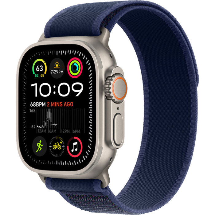 Apple Watch Ultra2 v2 Cellular 49mm Natural Titanium Case with Blue Trail Loop - M/L - Image 1