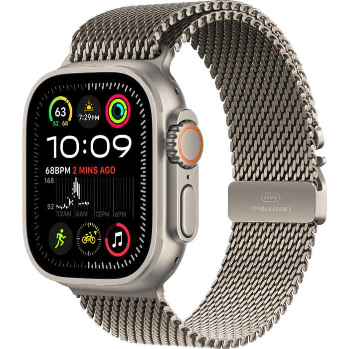 Apple Watch Ultra2 v2 Cellular 49mm Natural Titanium Case with Natural Titanium Milanese Loop - L - Image 1