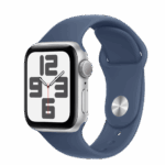 Apple Watch SE2 v3 GPS 40mm Silver Alu Case with Denim Sport Band - M/L