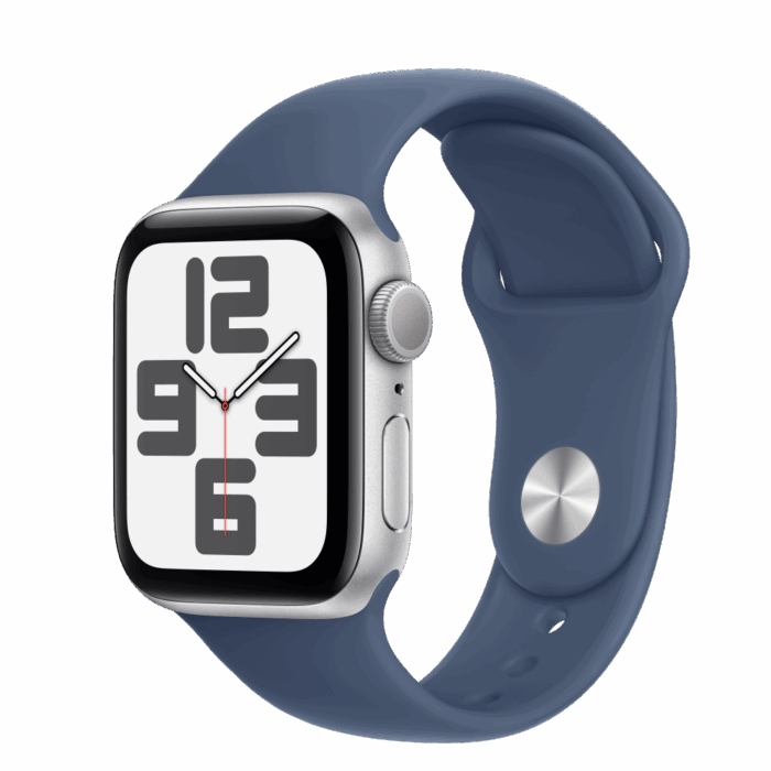 Apple Watch SE2 v3 GPS 40mm Silver Alu Case with Denim Sport Band - M/L - Image 1