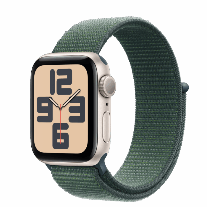 Apple Watch SE2 v3 GPS 40mm Starlight Alu Case with Lake Green Sport Loop - Image 1