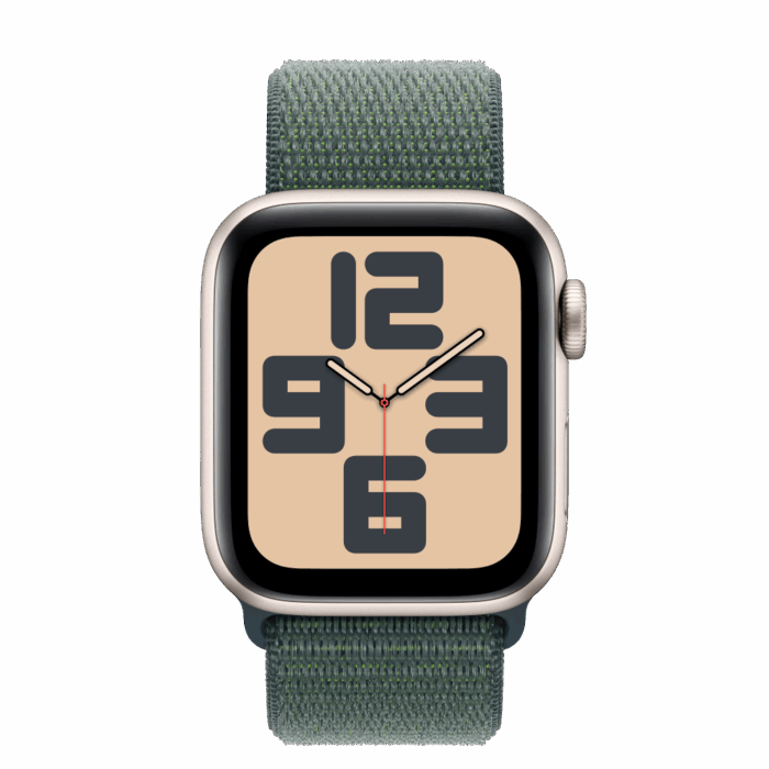Apple Watch SE2 v3 GPS 40mm Starlight Alu Case with Lake Green Sport Loop - Image 3