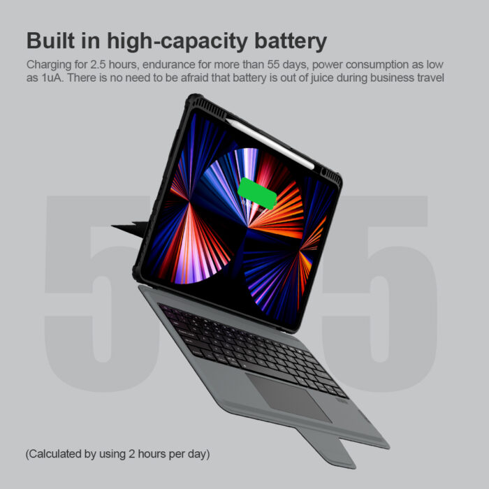Калъф от Nillkin Bumper Combo Keyboard Case за iPad Pro 12.9 2020/2021/2022 Black - Image 6