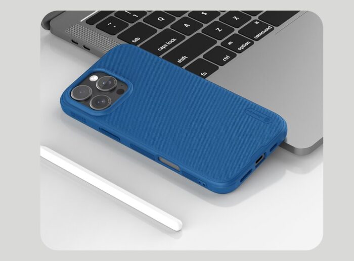 Калъф от Nillkin Super Frosted PRO Back Cover за Apple iPhone 16 Pro Blue - Image 6
