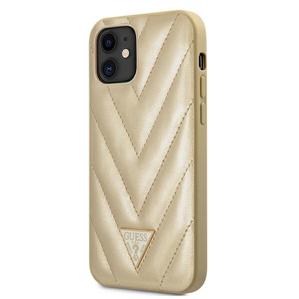 pol_po_guess-guhcp12spuvqtmlbe-iphone-12-mini-5-4-quot-gold-gold-hardcase-v-quilted-collection-65022_2.jpg Калъф Guess V Quilted Case for iPhone 12 mini 5.4 Gold - Image 2