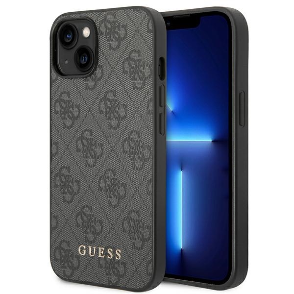 pol_po_guess-guhcp14sg4gfgr-iphone-14-6-1-szary-grey-hard-case-4g-metal-gold-logo-120733_1.jpg Калъф от Guess 4G Case за iPhone 14 Brown - Image 1