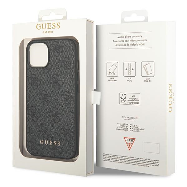 pol_po_guess-guhcp14sg4gfgr-iphone-14-6-1-szary-grey-hard-case-4g-metal-gold-logo-120733_8.jpg Калъф от Guess 4G Case за iPhone 14 Brown - Image 8