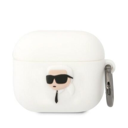 Силиконов калъф от Karl Lagerfeld Choupette Head за AirPods 3 - бял