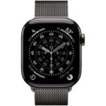Apple Watch Series 11 GPS + Cellular 46mm Slate Titanium Case with Slate Milanese Loop - M/L - Image 9