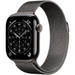 Apple Watch Series 11 GPS + Cellular 42mm Slate Titanium Case with Slate Milanese Loop